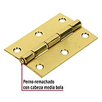Bisagra rectangular 3', acero latonado - BR-301 / 43196