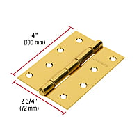 Bisagra rectangular 4', acero latonado - BR-401 / 43198