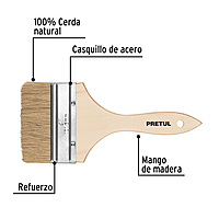 Brocha uso general, mango de madera, 4', Pretul - BRE-4 / 24476 Brocha uso general, mango de madera, 4', Pretul - BRE-4 / 24476