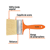 Brocha para encalar e impermeabilizar, mango de plástico, 4' - BREN-4 / 14492
