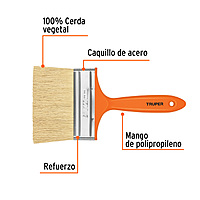 Brocha para encalar e impermeabilizar, mango de plástico, 5' - BREN-5 / 14493 Brocha para encalar e impermeabilizar, mango de plástico, 5' - BREN-5 / 14493