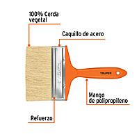 Brocha para encalar e impermeabilizar, mango de plástico, 6' - BREN-6 / 14494