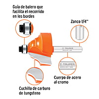 Broca para router, doble romana, 1-3/8' con balero - BROU-DR1-3/8X / 11481