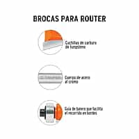 Broca para router, escalonada, 1-1/8', con balero - BROU-E1-1/8X / 10673 Broca para router, escalonada, 1-1/8', con balero - BROU-E1-1/8X / 10673