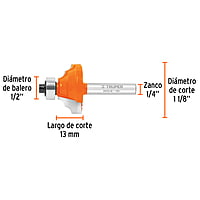 Broca para router, moldura clásica, 1-1/8' con balero - BROU-M1-1/8X / 11486