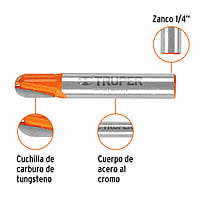Broca para router, media caña, 1/4' - BROU-MC1/4 / 11460 Broca para router, media caña, 1/4' - BROU-MC1/4 / 11460
