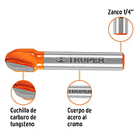 Broca para router, media caña, 3/8' - BROU-MC3/8 / 11461