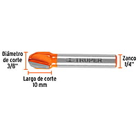 Broca para router, media caña, 3/8' - BROU-MC3/8 / 11461