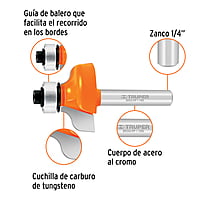 Broca para router, pecho paloma, 1-1/8' con balero - BROU-PP1-1/8X / 11479 Broca para router, pecho paloma, 1-1/8' con balero - BROU-PP1-1/8X / 11479