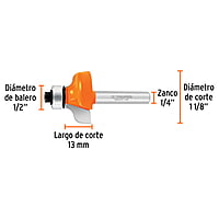 Broca para router, pecho paloma, 1-1/8' con balero - BROU-PP1-1/8X / 11479 Broca para router, pecho paloma, 1-1/8' con balero - BROU-PP1-1/8X / 11479
