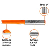 Broca para router, recta 2 filos, 1/4', larga - BROU-R2-1/4L / 11453 Broca para router, recta 2 filos, 1/4', larga - BROU-R2-1/4L / 11453