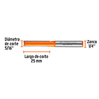 Broca para router, recta 2 filos, 1/4', larga - BROU-R2-1/4L / 11453 Broca para router, recta 2 filos, 1/4', larga - BROU-R2-1/4L / 11453