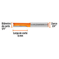Broca para router, recta 2 filos, 1/4', mediana - BROU-R2-1/4M / 11452 Broca para router, recta 2 filos, 1/4', mediana - BROU-R2-1/4M / 11452