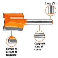 Broca para router, recta 2 filos, 3/4' - BROU-R2-3/4 / 11459