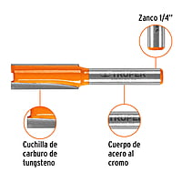 Broca para router, recta 2 filos, 3/8' - BROU-R2-3/8 / 11455 Broca para router, recta 2 filos, 3/8' - BROU-R2-3/8 / 11455