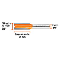 Broca para router, recta 2 filos, 3/8' - BROU-R2-3/8 / 11455 Broca para router, recta 2 filos, 3/8' - BROU-R2-3/8 / 11455