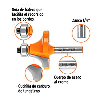 Broca para router, redondeado, 1-1/2' con balero - BROU-RD1-1/2X / 11471 Broca para router, redondeado, 1-1/2' con balero - BROU-RD1-1/2X / 11471