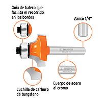 Broca para router, redondeado, 1' con balero - BROU-RD1X / 11469 Broca para router, redondeado, 1' con balero - BROU-RD1X / 11469