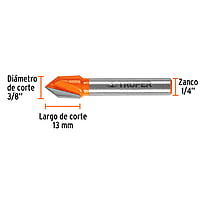 Broca para router, corte en 'V', 3/8' - BROU-V3/8 / 11465