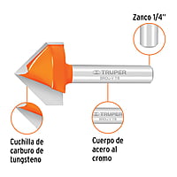 Broca para router, corte en 'V', 7/8' - BROU-V7/8 / 11467 Broca para router, corte en 'V', 7/8' - BROU-V7/8 / 11467