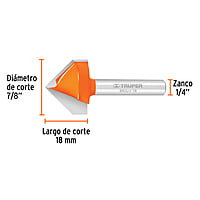 Broca para router, corte en 'V', 7/8' - BROU-V7/8 / 11467 Broca para router, corte en 'V', 7/8' - BROU-V7/8 / 11467