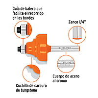Broca para router, zafiro, 1-1/4', con balero - BROU-Z1-1/4X / 10675 Broca para router, zafiro, 1-1/4', con balero - BROU-Z1-1/4X / 10675