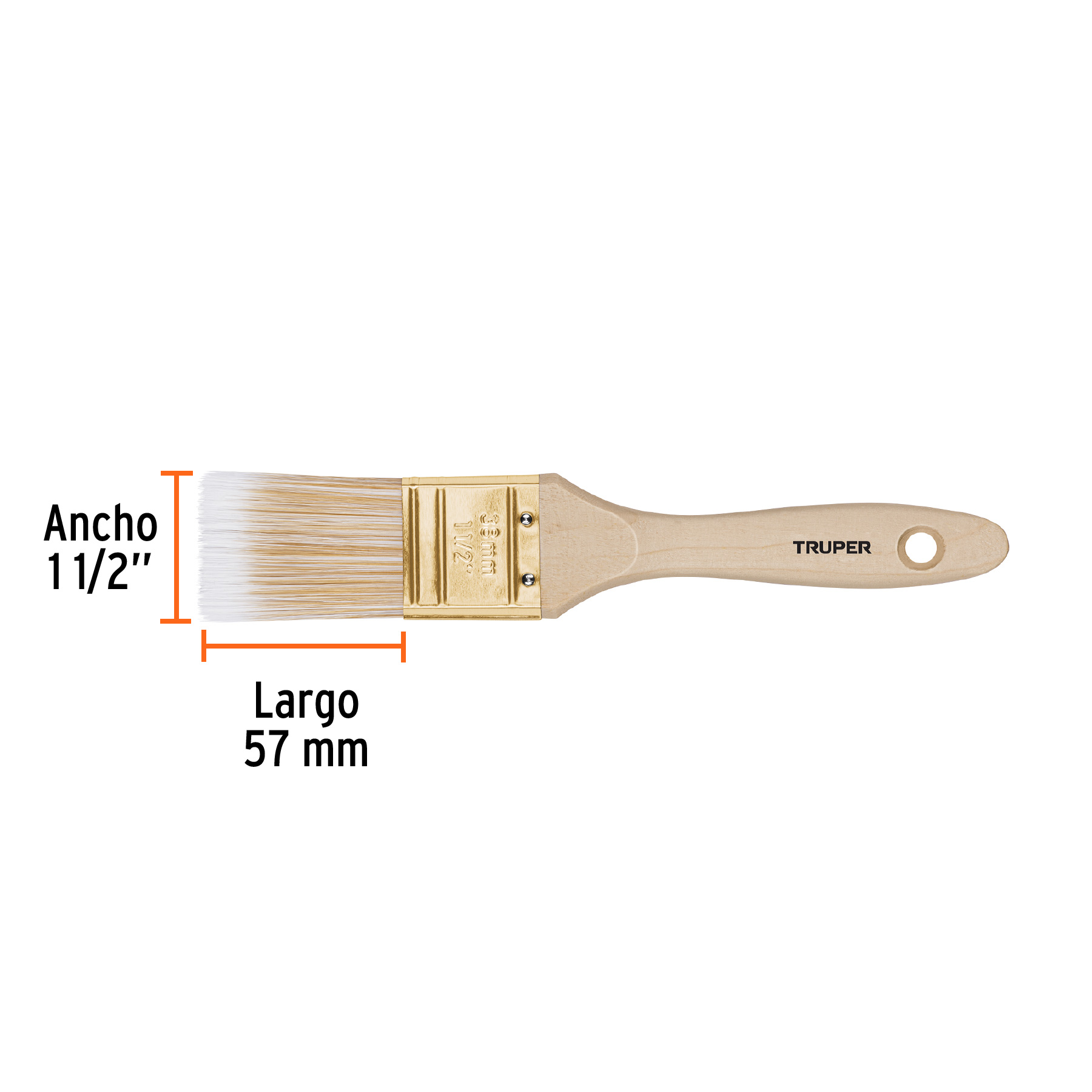 Brocha cerdas sintéticas,mango de madera, corte recto, 1-1/2 - BRT-1-1/2S / 13343 Brocha cerdas sintéticas,mango de madera, corte recto, 1-1/2 - BRT-1-1/2S / 13343