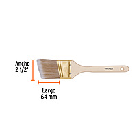 Brocha cerdas sintéticas, mango madera,corte angular, 2-1/2' - BRT-2-1/2AS / 13340 Brocha cerdas sintéticas, mango madera,corte angular, 2-1/2' - BRT-2-1/2AS / 13340
