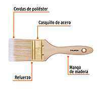 Brocha cerdas sintéticas,mango de madera, corte recto, 2-1/2 - BRT-2-1/2S / 13345 Brocha cerdas sintéticas,mango de madera, corte recto, 2-1/2 - BRT-2-1/2S / 13345