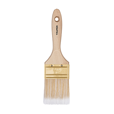 Brocha cerdas sintéticas,mango de madera, corte recto, 2-1/2 - BRT-2-1/2S / 13345