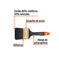 Brocha profesional, mango de plástico, 2-1/2' Truper Expert - BRT-2-1/2X / 17863