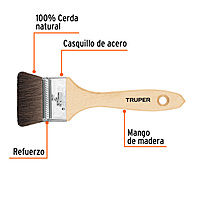 Brocha pelo de camello, mango de madera, 2' - BRT-2C / 12468