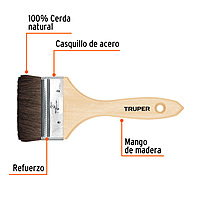 Brocha pelo de camello, mango de madera, 3' - BRT-3C / 12469 Brocha pelo de camello, mango de madera, 3' - BRT-3C / 12469