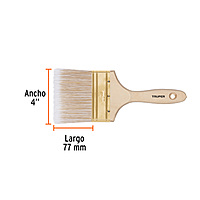 Brocha cerdas sintéticas,mango de madera, corte recto, 4' - BRT-4S / 13347