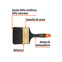 Brocha profesional, mango de plástico, 4', Truper Expert - BRT-4X / 17865 Brocha profesional, mango de plástico, 4', Truper Expert - BRT-4X / 17865