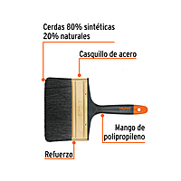 Brocha profesional, mango de plástico, 6', Truper Expert - BRT-6X / 17867