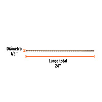 Broca SDS Plus 1/2 x 24', Truper, 101147 - BS-1/2X24
