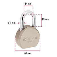 Candado redondo, 65mm, gancho largo, llave tetra, blister - CA-65LX / 43339 Candado redondo, 65mm, gancho largo, llave tetra, blister - CA-65LX / 43339
