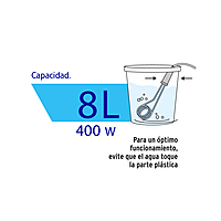 Calentador de inmersión para agua #1, 400W, 8 L Volteck - CAGU-1 / 46303 Calentador de inmersión para agua #1, 400W, 8 L Volteck - CAGU-1 / 46303