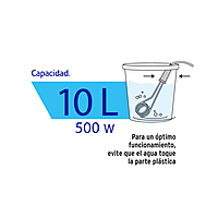 Calentador de inmersión para agua #2, 500W, 10 L Volteck - CAGU-2 / 46304 Calentador de inmersión para agua #2, 500W, 10 L Volteck - CAGU-2 / 46304