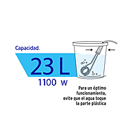Calentador de inmersión para agua #6, 1100W, 23 L Volteck - CAGU-6 / 46308 Calentador de inmersión para agua #6, 1100W, 23 L Volteck - CAGU-6 / 46308