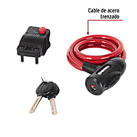 Candado de cable con llave, 10 mm X 1.0 m - CB-10 / 43922 Candado de cable con llave, 10 mm X 1.0 m - CB-10 / 43922