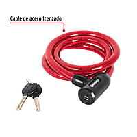 Candado de cable con llave, 15mm X 1.20 m - CB-15 / 43920