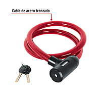 Candado de cable con llave, 20 mm X 1.20 m - CB-20 / 43921