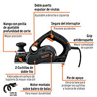 CEPEL-3-1/4N Cepillo eléctrico, 3-1/4', industrial, 720 W Truper
