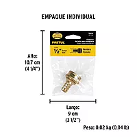 Conector sencillo 1/2', hembra, Pretul - CF-1/2P / 26030 Conector sencillo 1/2', hembra, Pretul - CF-1/2P / 26030