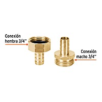 Conectores macho y hembra 1/2', de latón - CFM-1/2B / 12704 Conectores macho y hembra 1/2', de latón - CFM-1/2B / 12704