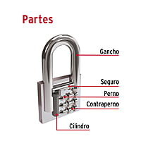 Candado de hierro, 38mm, gancho corto, caja - CH-38 / 43315