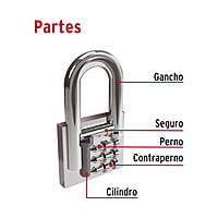 Candado de hierro, 45mm, gancho largo, caja - CH-45L / 43324