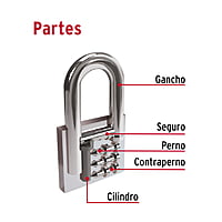 Candado de hierro, 32 mm, gancho largo, blister - CHB-32L / 43794